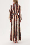 Floral Printed Lace detailed long shirt dress 94232