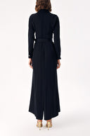 Black Long dress with accessory and belt detail 94233