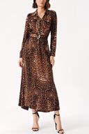 Pars Long dress with accessory and belt detail 94233