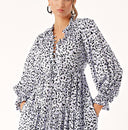 Lilac Pleated and belted long dress 94246