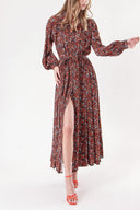 Orange Printed wide cut shirt dress 94247