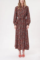 Orange Printed wide cut shirt dress 94247