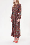 Orange Printed wide cut shirt dress 94247