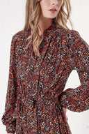 Orange Printed wide cut shirt dress 94247