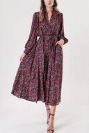 Pink Printed wide cut shirt dress 94247