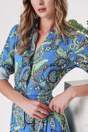 Blue Wide cut shirt dress 94264