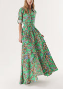 Green Wide cut shirt dress 94264