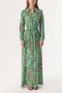 Green Wide cut shirt dress 94264