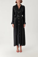 Black Wide cut shirt dress 94269