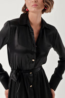 Black Wide cut shirt dress 94269