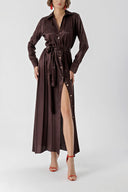 Brown Wide cut shirt dress 94269