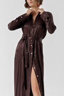 Brown Wide cut shirt dress 94269