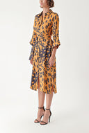 Mustard Shirt dress with side slits 94274