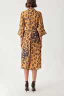 Mustard Shirt dress with side slits 94274