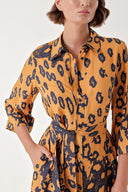 Mustard Shirt dress with side slits 94274