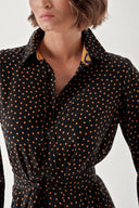 Spotted Shirt dress with side slits 94274