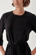 Black Loose fit dress with seam detail 94276