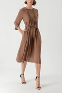 Brown Loose fit dress with seam detail 94276