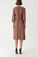 Brown Loose fit dress with seam detail 94276
