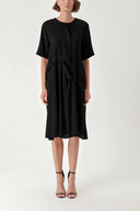 Black Loose fit dress with contrast stitching detail 94277