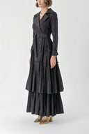 Black Pleat detailed trench dress 94285