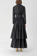 Black Pleat detailed trench dress 94285