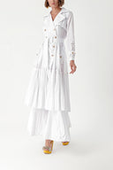 White Pleat detailed trench dress 94285