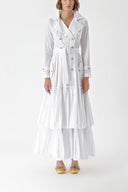 White Pleat detailed trench dress 94285