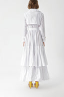 White Pleat detailed trench dress 94285