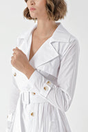 White Pleat detailed trench dress 94285