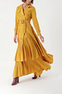 Mustard Pleat detailed trench dress 94285