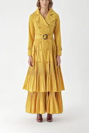 Mustard Pleat detailed trench dress 94285