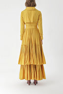 Mustard Pleat detailed trench dress 94285