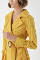 Mustard Pleat detailed trench dress 94285