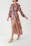 Pink Shirt dress with elastic sleeves 94296