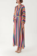 Pink Shirt dress with elastic sleeves 94296