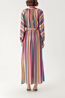 Pink Shirt dress with elastic sleeves 94296