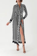 Black Shirt dress with ruffle detail 94299