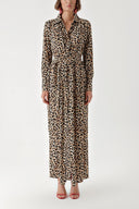 Black Mustard Shirt dress with ruffle detail 94299