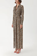 Black Mustard Shirt dress with ruffle detail 94299