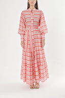 Red Balloon sleeve ruffled shirt dress 94301