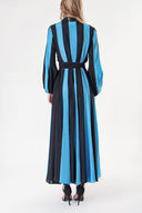 Black Blue Contrast colored shirt dress 94302