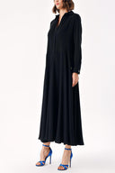 Black wide cut long dress 94306
