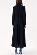 Black wide cut long dress 94306