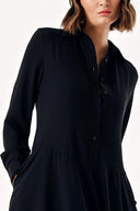 Black wide cut long dress 94306