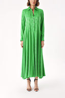 Green wide cut long dress 94306
