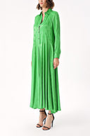 Green wide cut long dress 94306