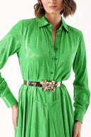Green wide cut long dress 94306