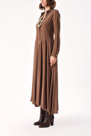 Brown wide cut long dress 94306