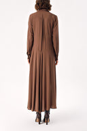 Brown wide cut long dress 94306